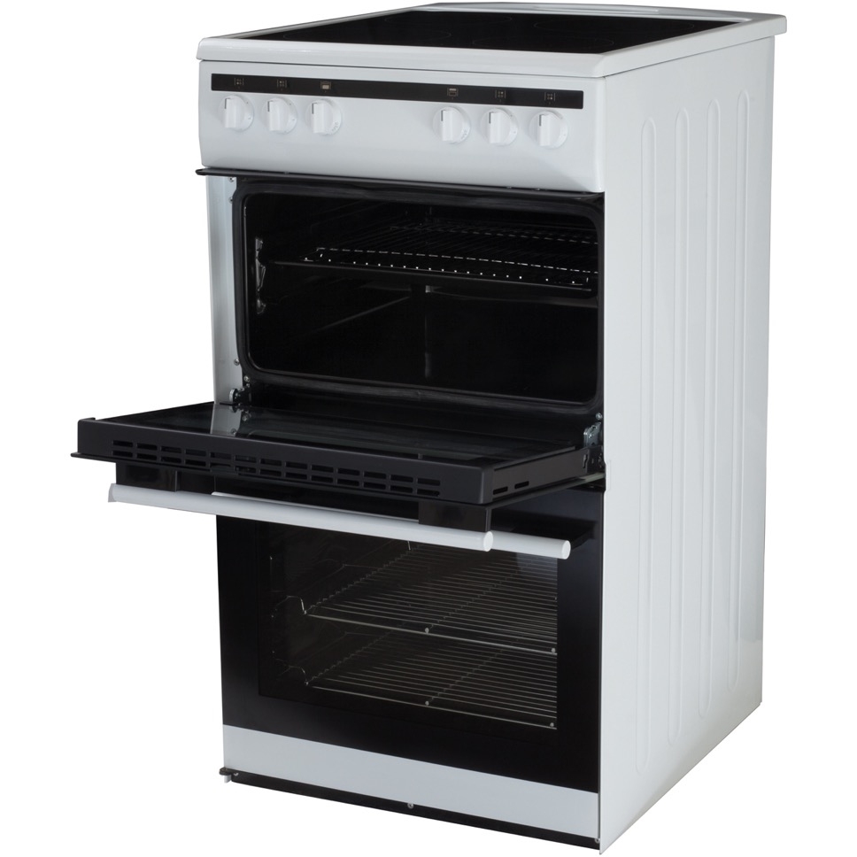 Amica AFC5100WH Ceramic Electric Cooker with Separate Grill, White, A Rated