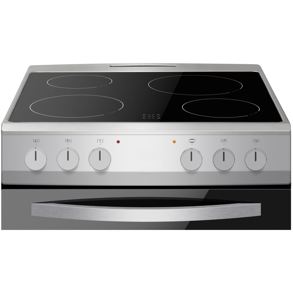 Amica AFC601SS Ceramic Electric Cooker with Single Oven, Stainless Steel, A Rated