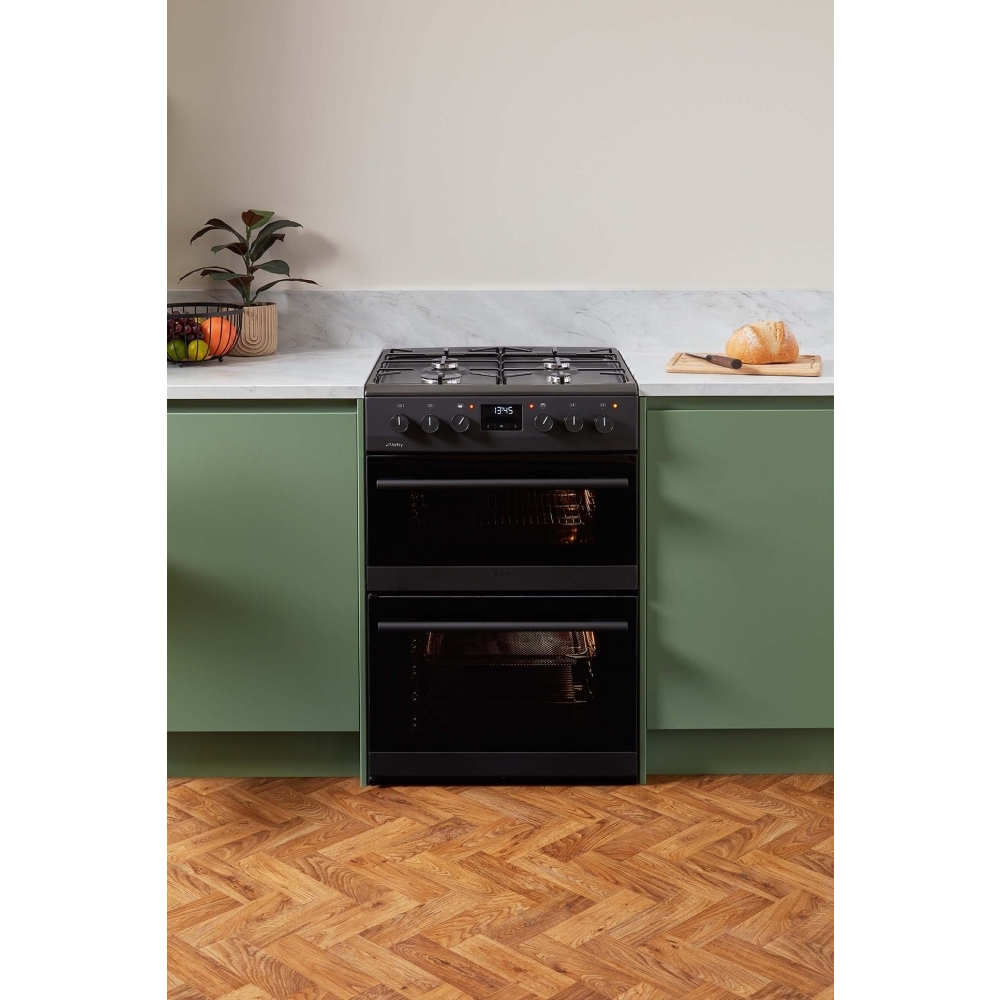 CDA CFD600MB Dual Fuel Cooker with Double Oven, Black, A Rated