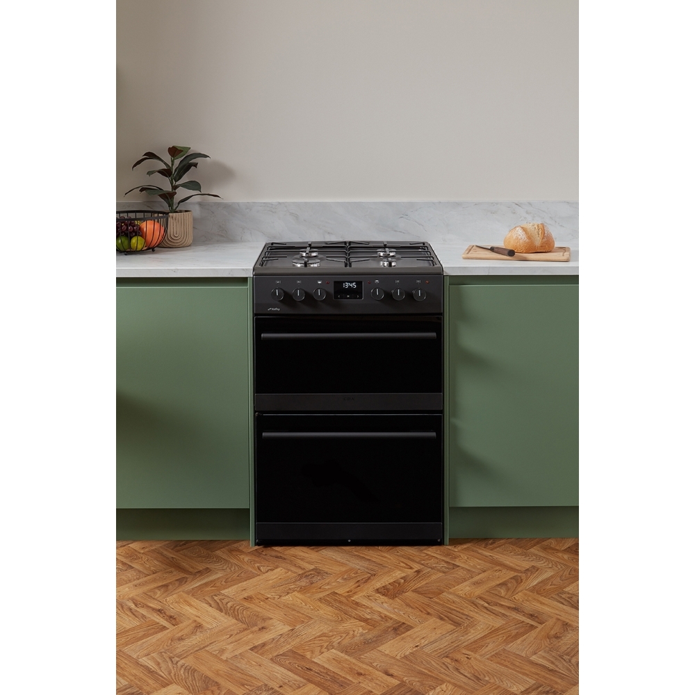 CDA CFD600MB Dual Fuel Cooker with Double Oven, Black, A Rated