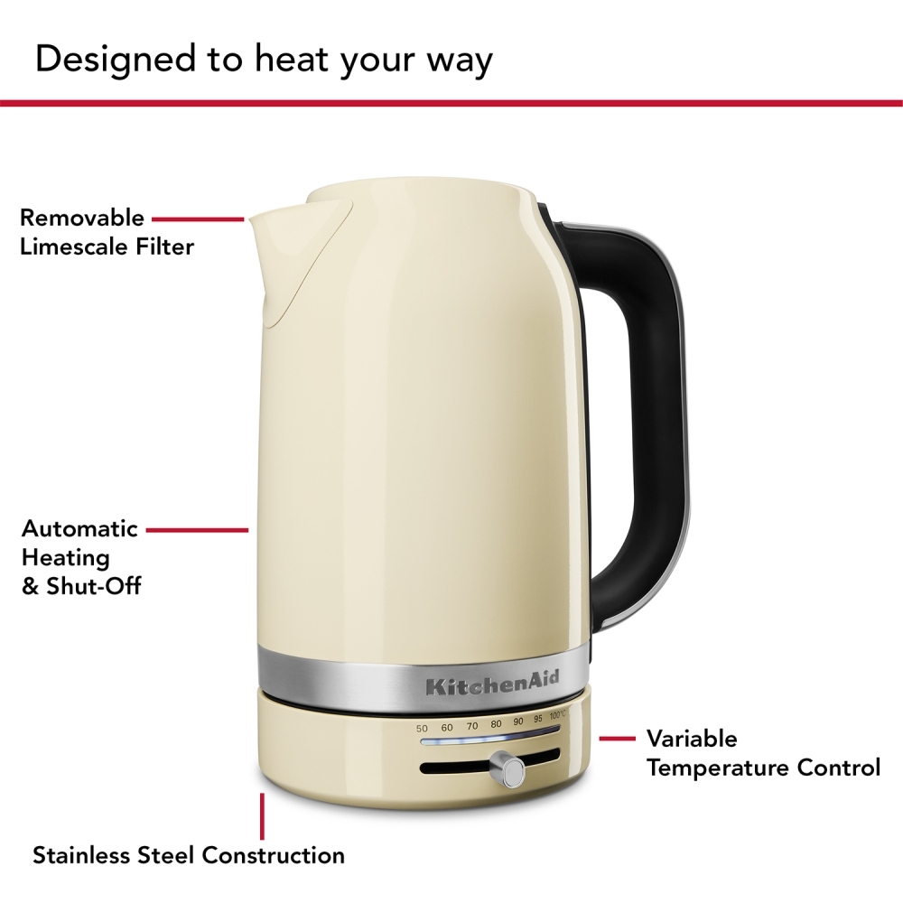KitchenAid 5KEK1701BAC 1.7 Litre Almond Cream Variable Temperature Kettle