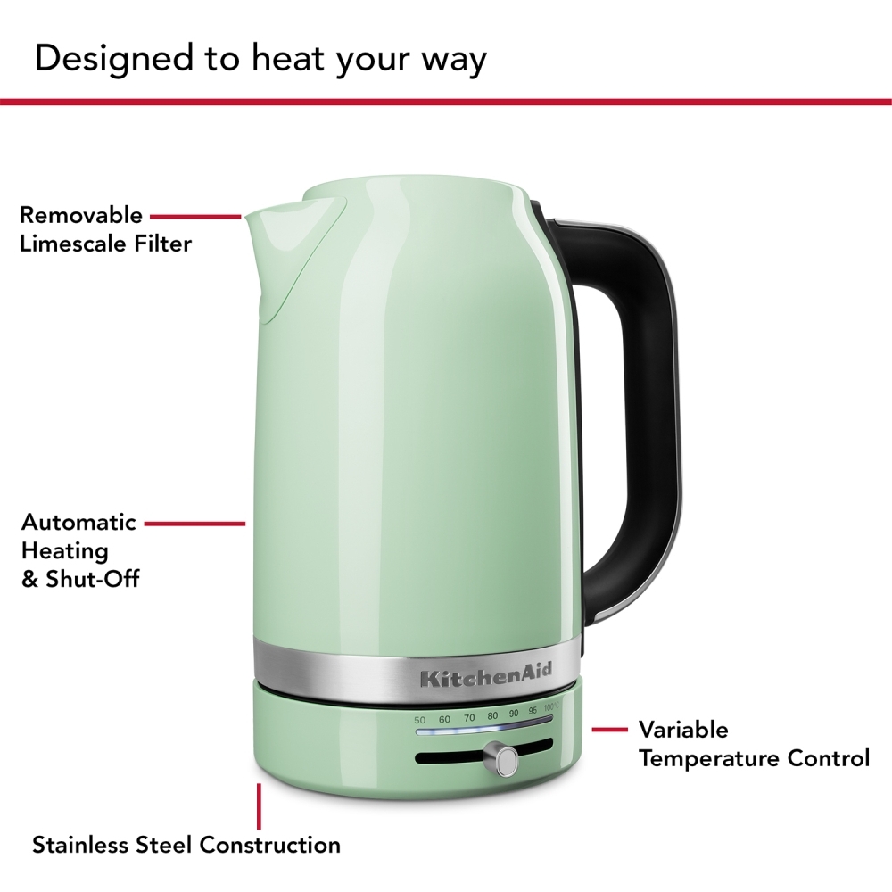 KitchenAid 5KEK1701BPT 1.7 Litre Pistachio Variable Temperature Kettle
