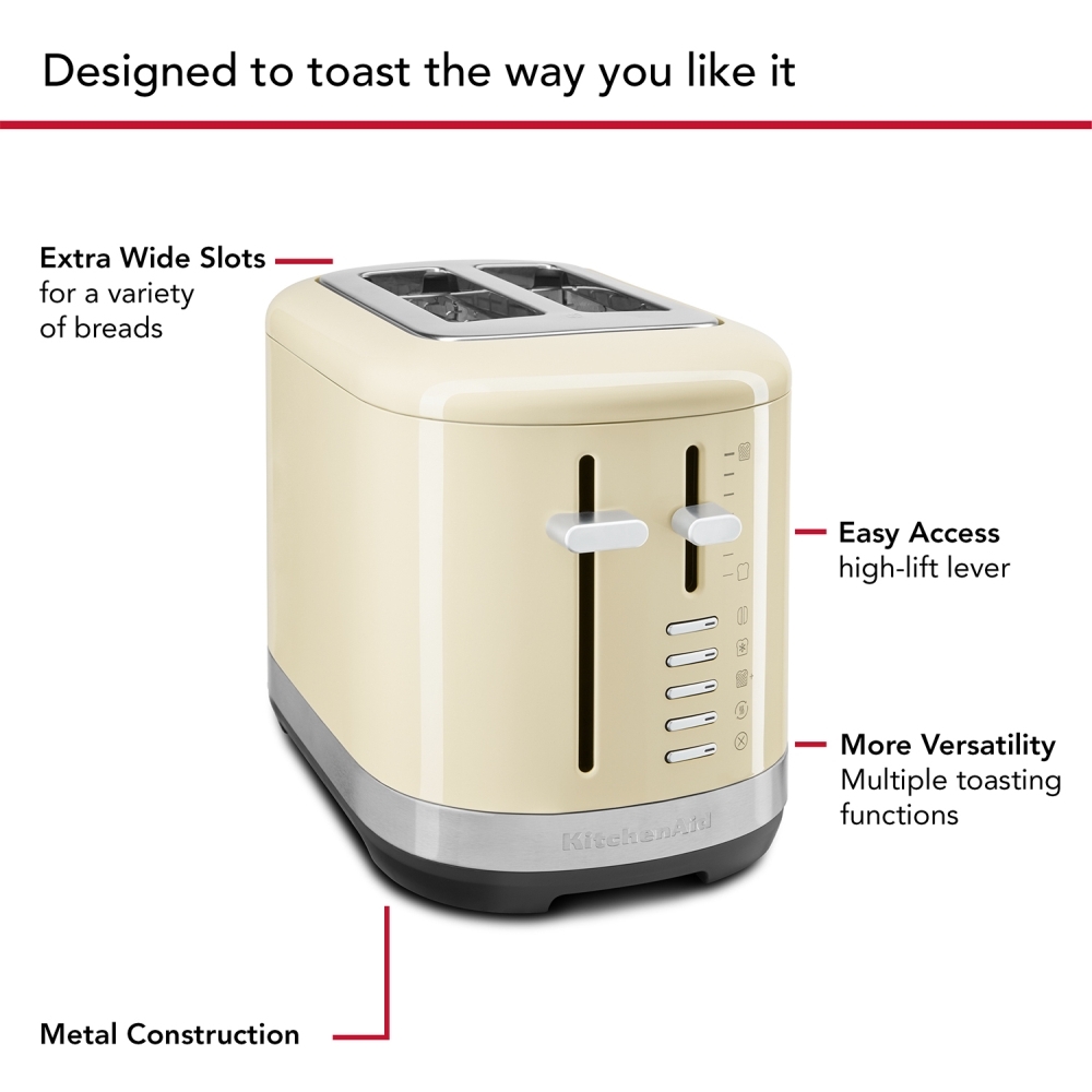 KitchenAid 5KMT2109BAC Almond Cream Toaster, 2 Slice