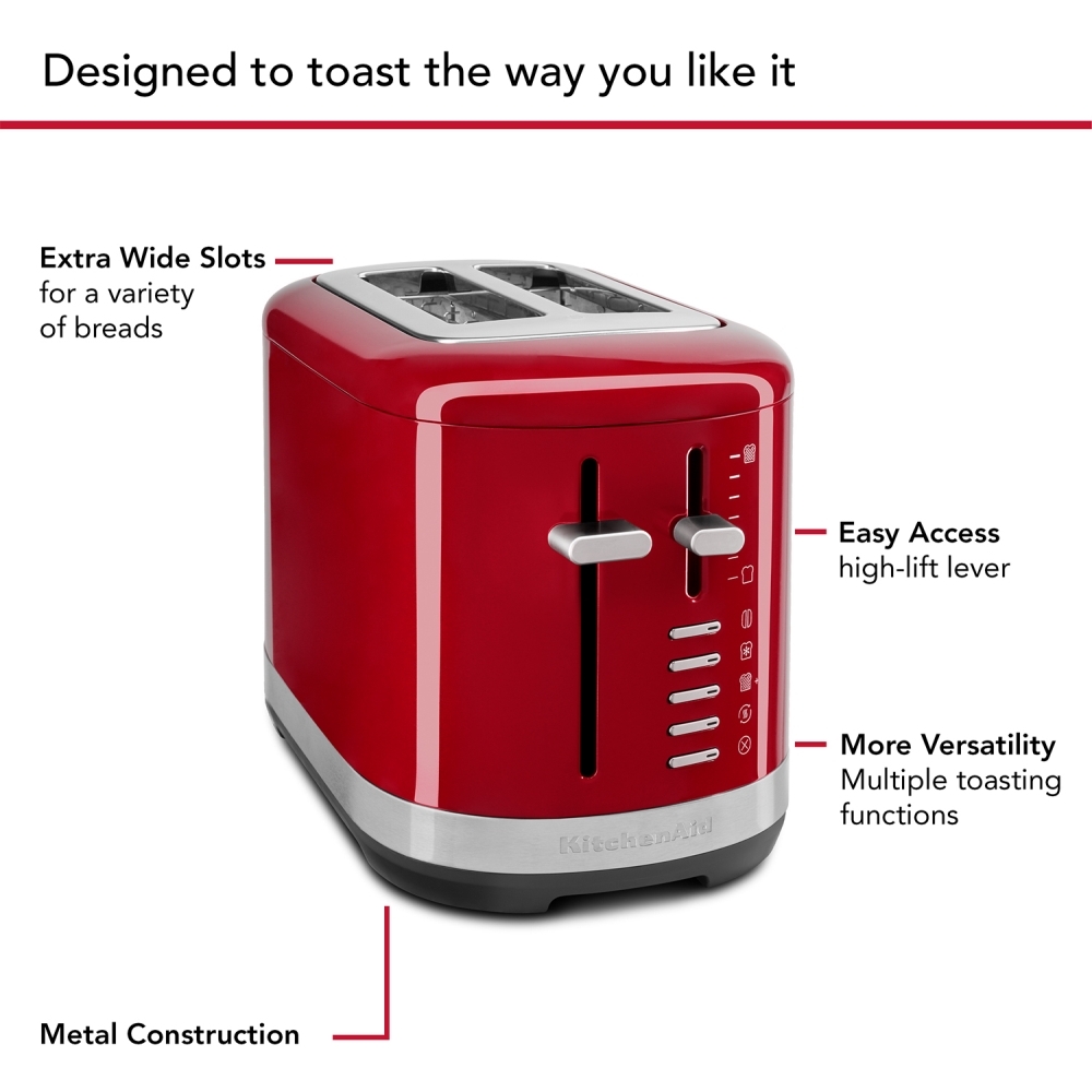 KitchenAid 5KMT2109BER Empire Red Toaster, 2 Slice