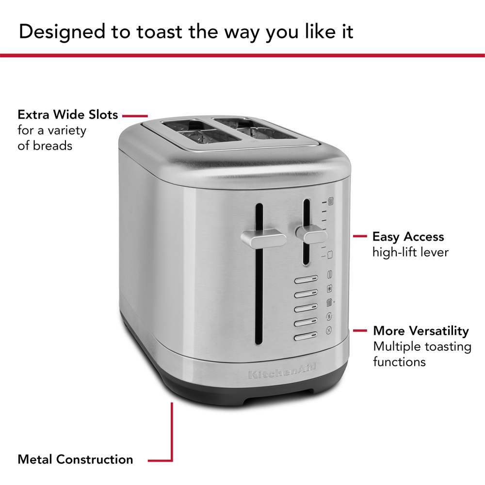 KitchenAid 5KMT2109BSX Stainless Steel Toaster, 2 Slice
