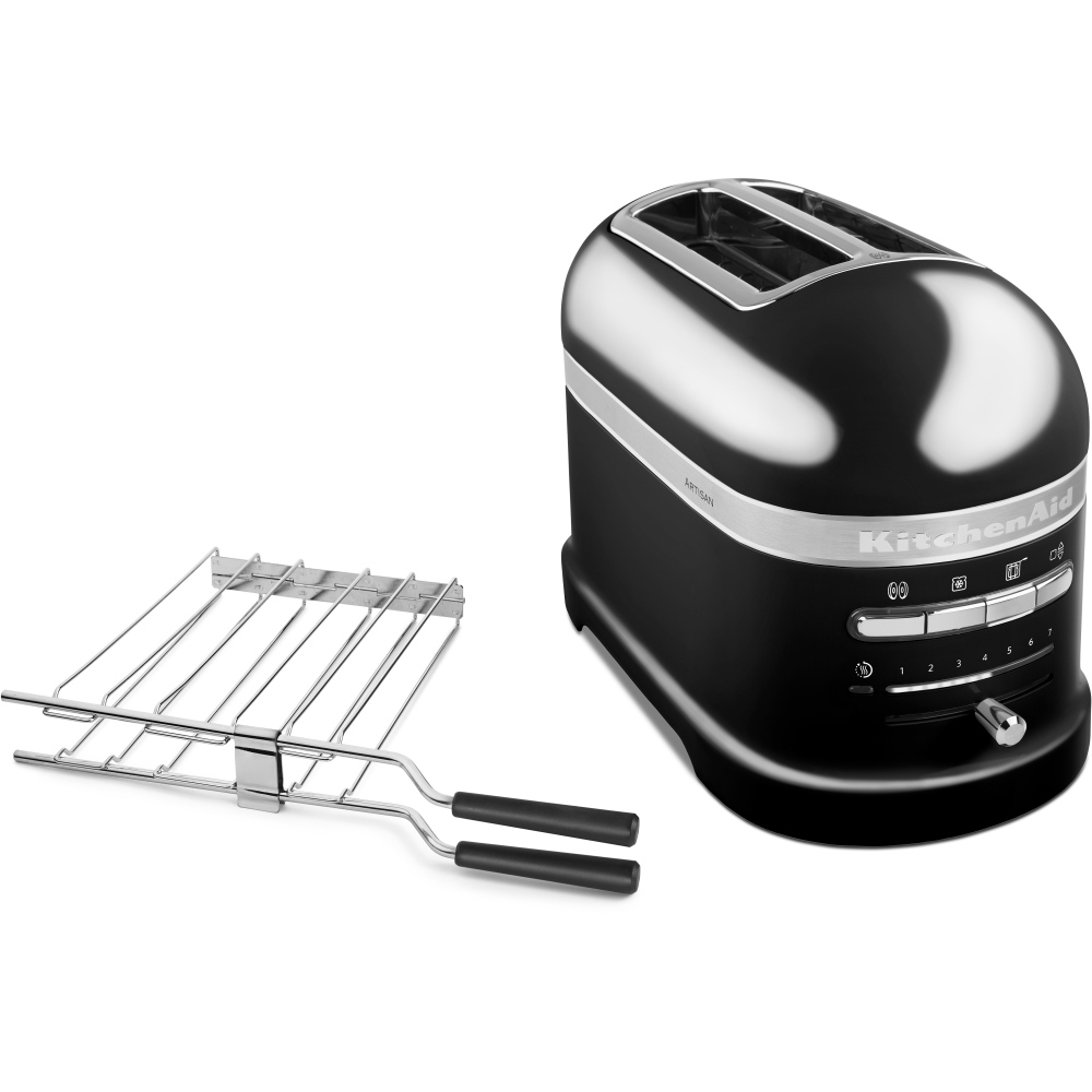 KitchenAid 5KMT2204BOB Artisan Onyx Black Retro Toaster, 2 Slice