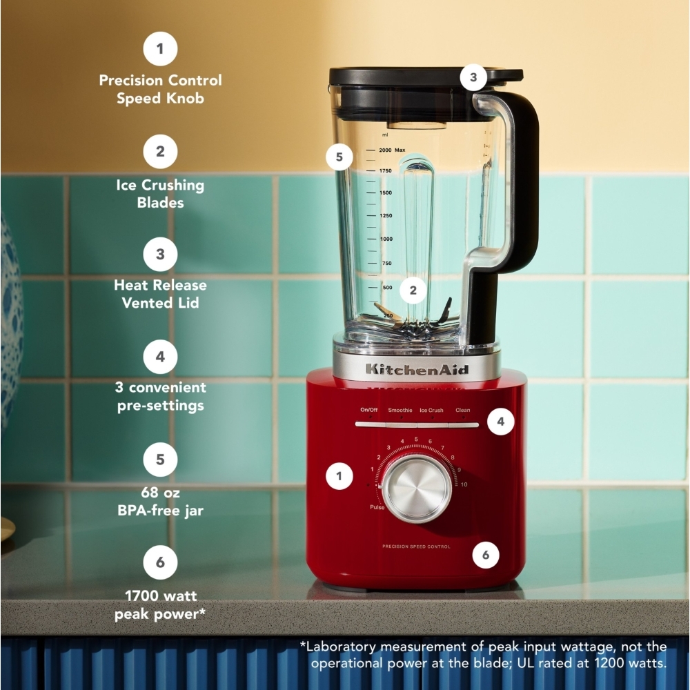KitchenAid 5KSB2073BER Pure Power Blender, Empire Red