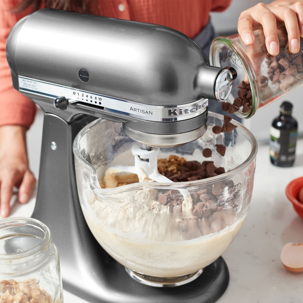 KitchenAid 5KSM125BCU Artisan Retro Mixer Tilt-Head 4.7L, Contour Silver