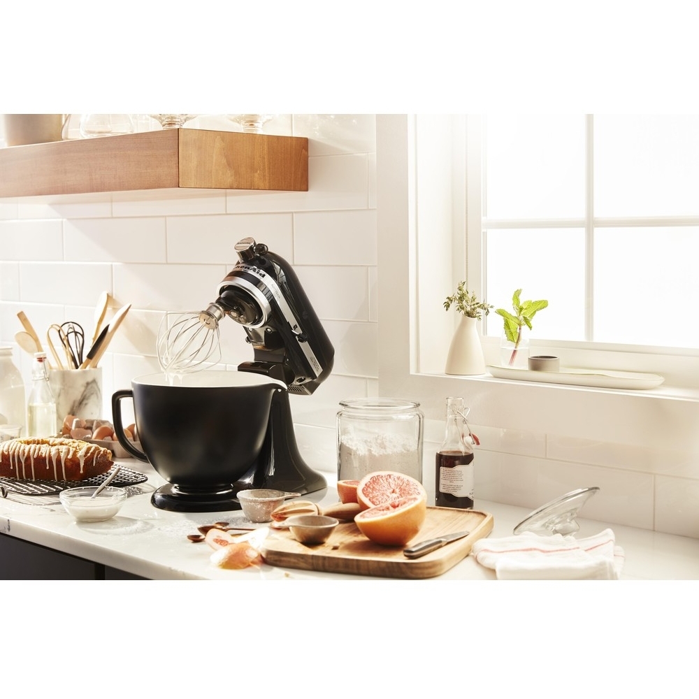 KitchenAid 5KSM175PSBOB Artisan Retro Mixer Tilt-Head 4.8L with Extra Accessories, Onyx Black
