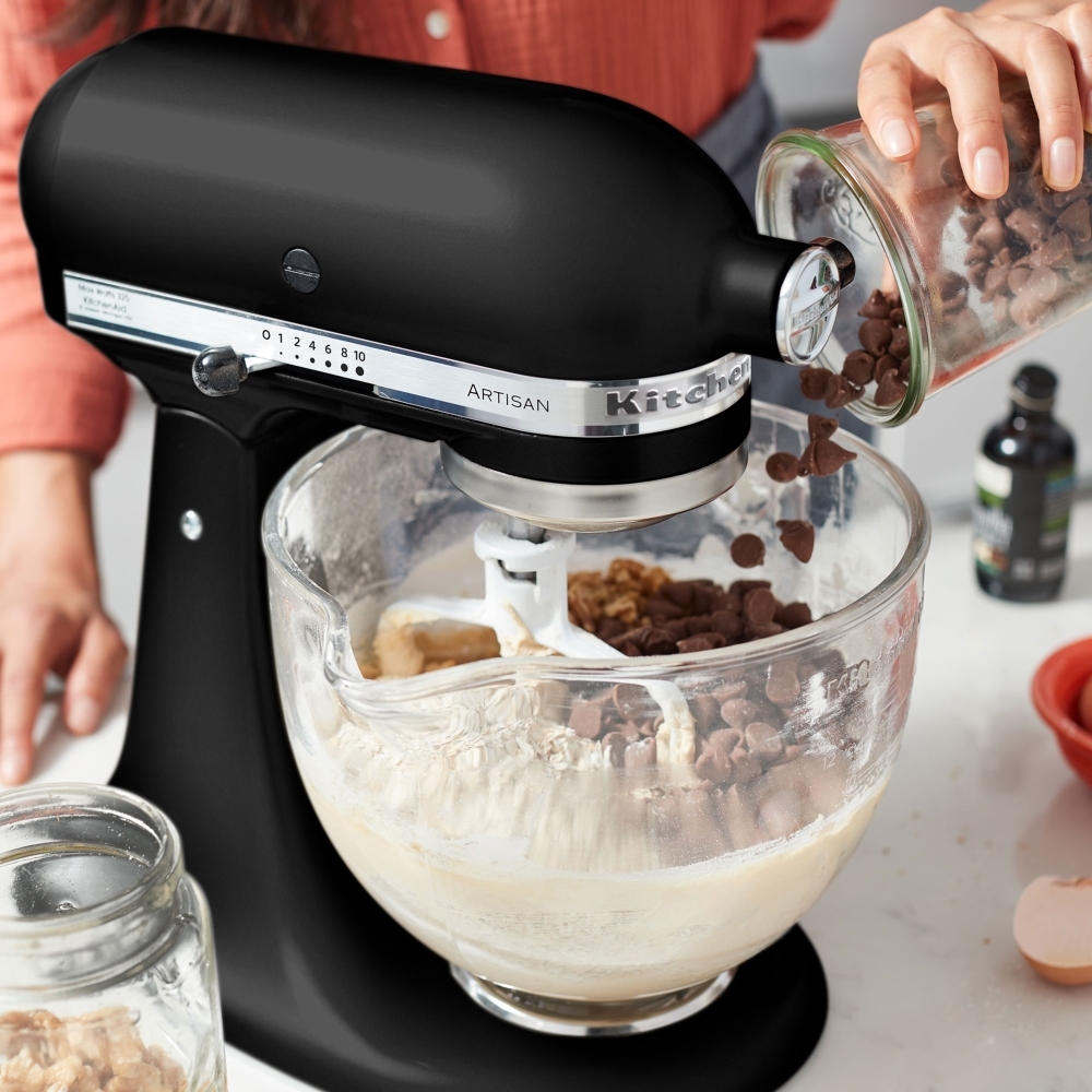 KitchenAid 5KSM175PSBOB Artisan Retro Mixer Tilt-Head 4.8L with Extra Accessories, Onyx Black