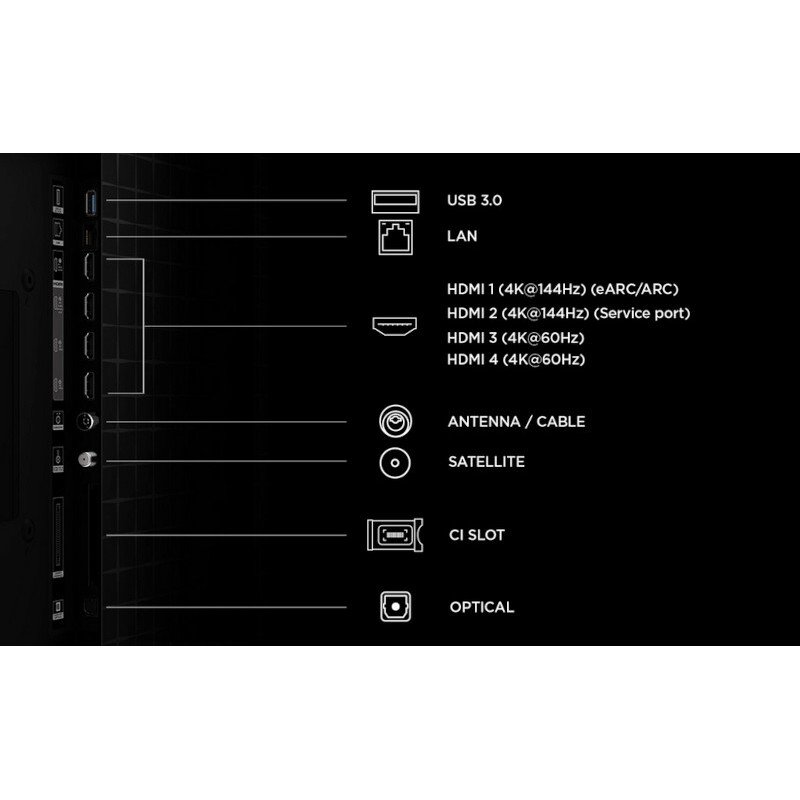 TCL 65A400M-UK 65" QD-Mini LED Smart Television, 4K Ultra HD, D Rated