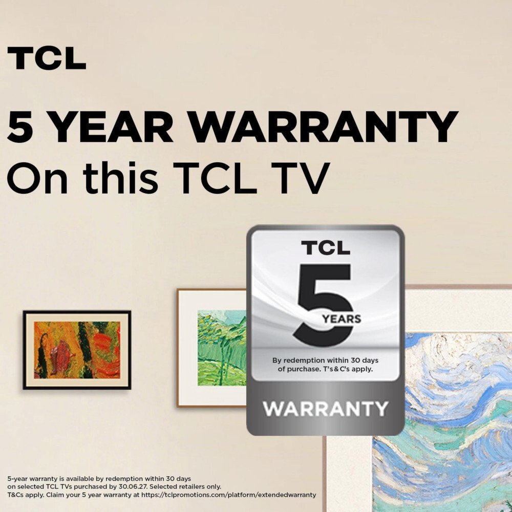 TCL 65A400 PRO-UK 65" QD-Mini LED Smart Television, 4K Ultra HD, Black, D Rated