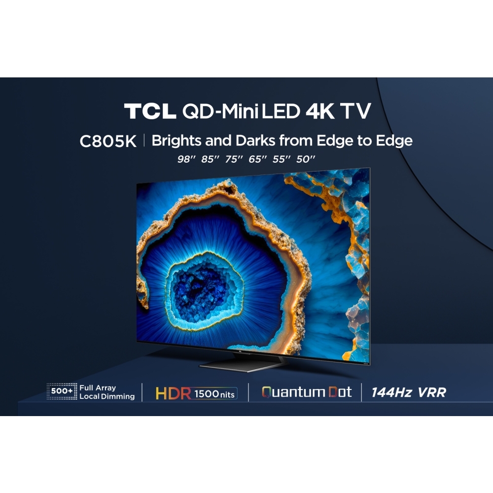 TCL 65C805K C805 65" Smart QD-Mini LED 4K Television, 4K Ultra HD, Black