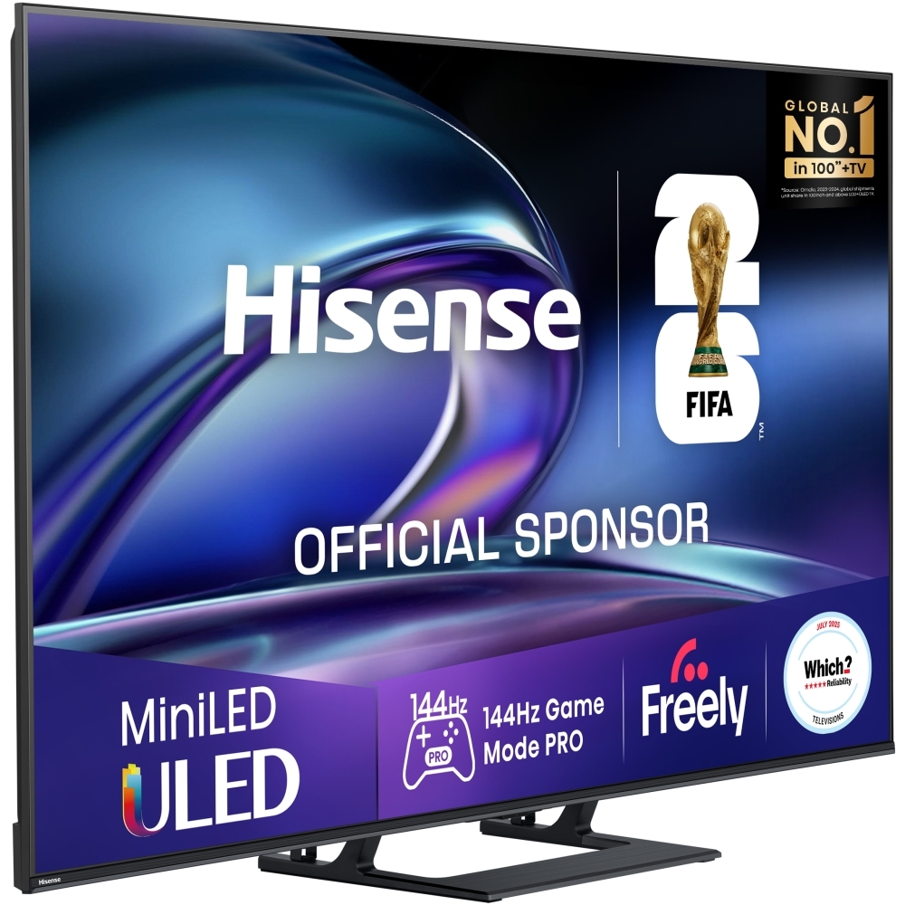 Hisense 65E8QTUK 65" ULED Mini LED Smart Television, 4K Ultra HD, Grey, E Rated