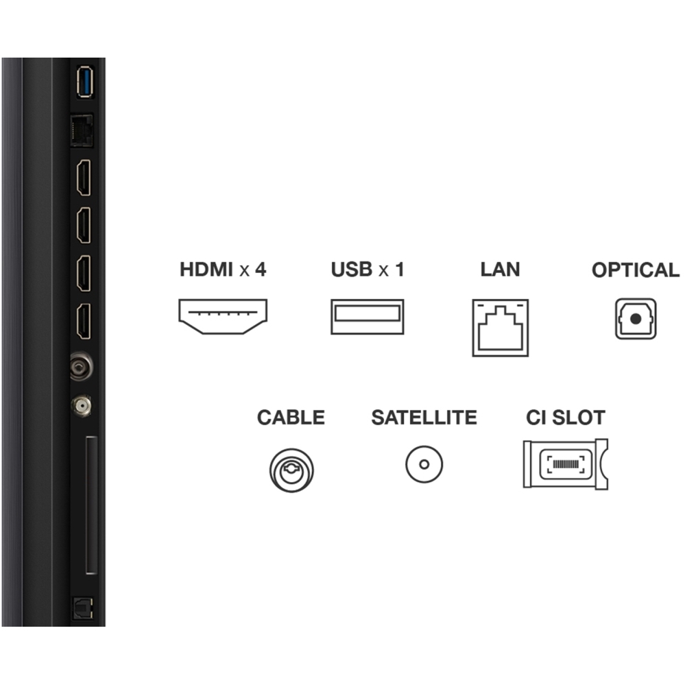 TCL 65Q7C-UK 65" Mini LED Smart Television, 4K Ultra HD, Black, F Rated