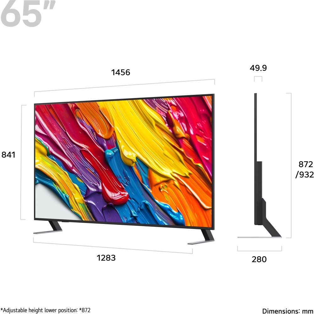 LG 65QNED84A6C 65" QNED Smart Television, 4K Ultra HD, Black, E Rated