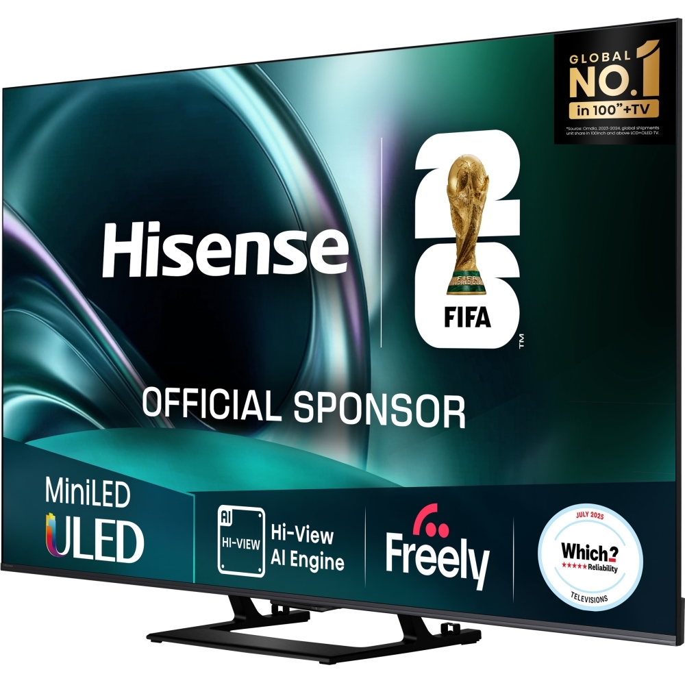 Hisense 65U7QTUK 65" ULED Mini LED Smart Television, 4K Ultra HD, Black, E Rated