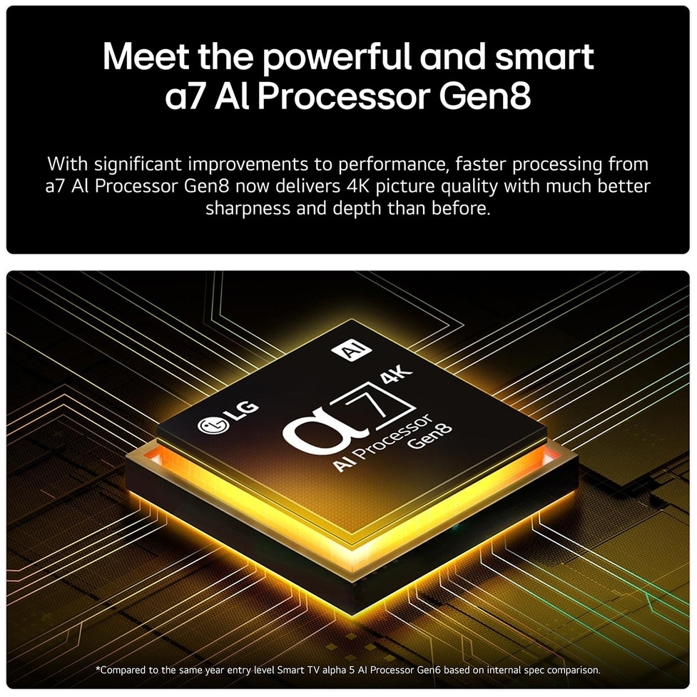 LG 65UA74006LB.AEK 65" LED Smart Television, 4K Ultra HD, Black, F Rated