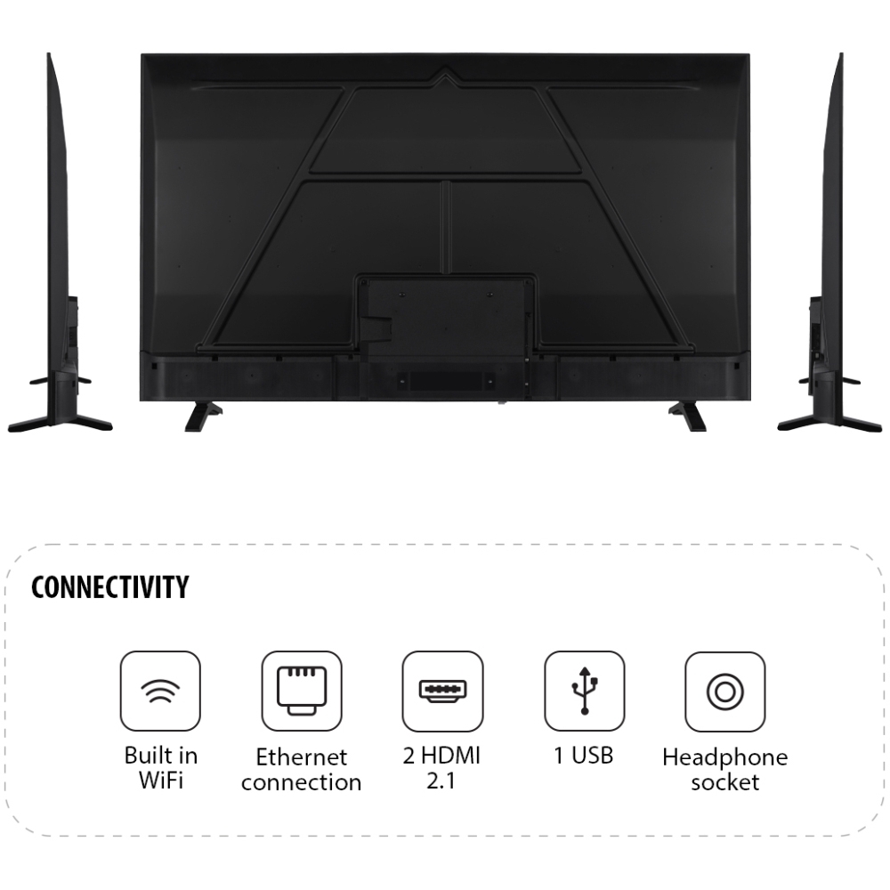 Toshiba 65UV1563DB 65" DLED Smart Television, 4K Ultra HD, Black, D Rated