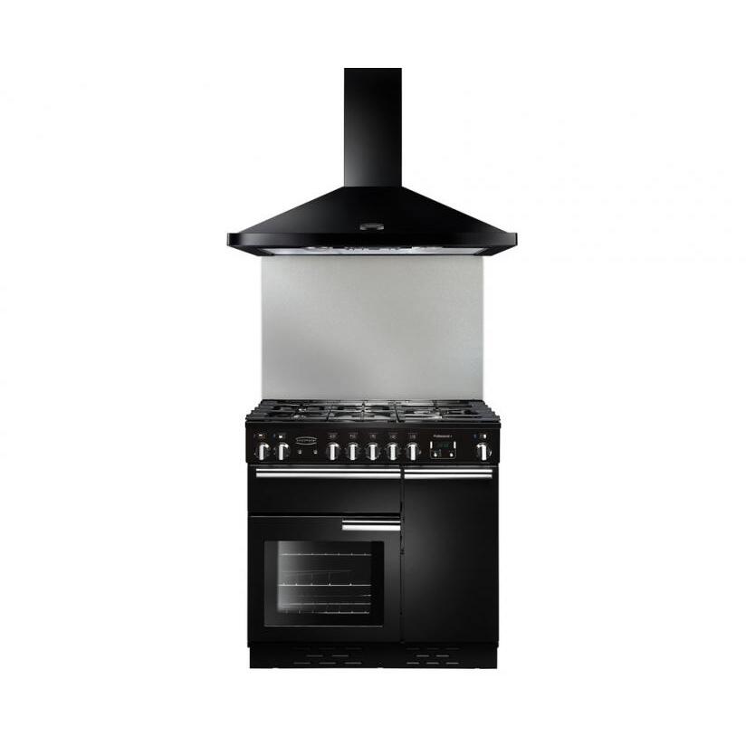 Rangemaster LEIHDC90BB 90cm Chimney Cooker Hood Black / Brass, D Rated