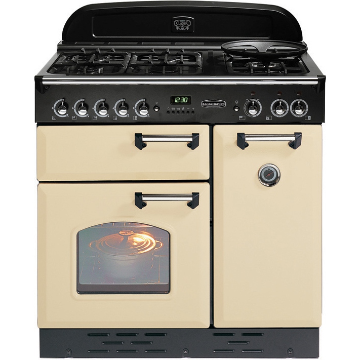Buy Rangemaster CLAS90DFFCR/C Classic Cream with Chrome Trim 90cm Dual