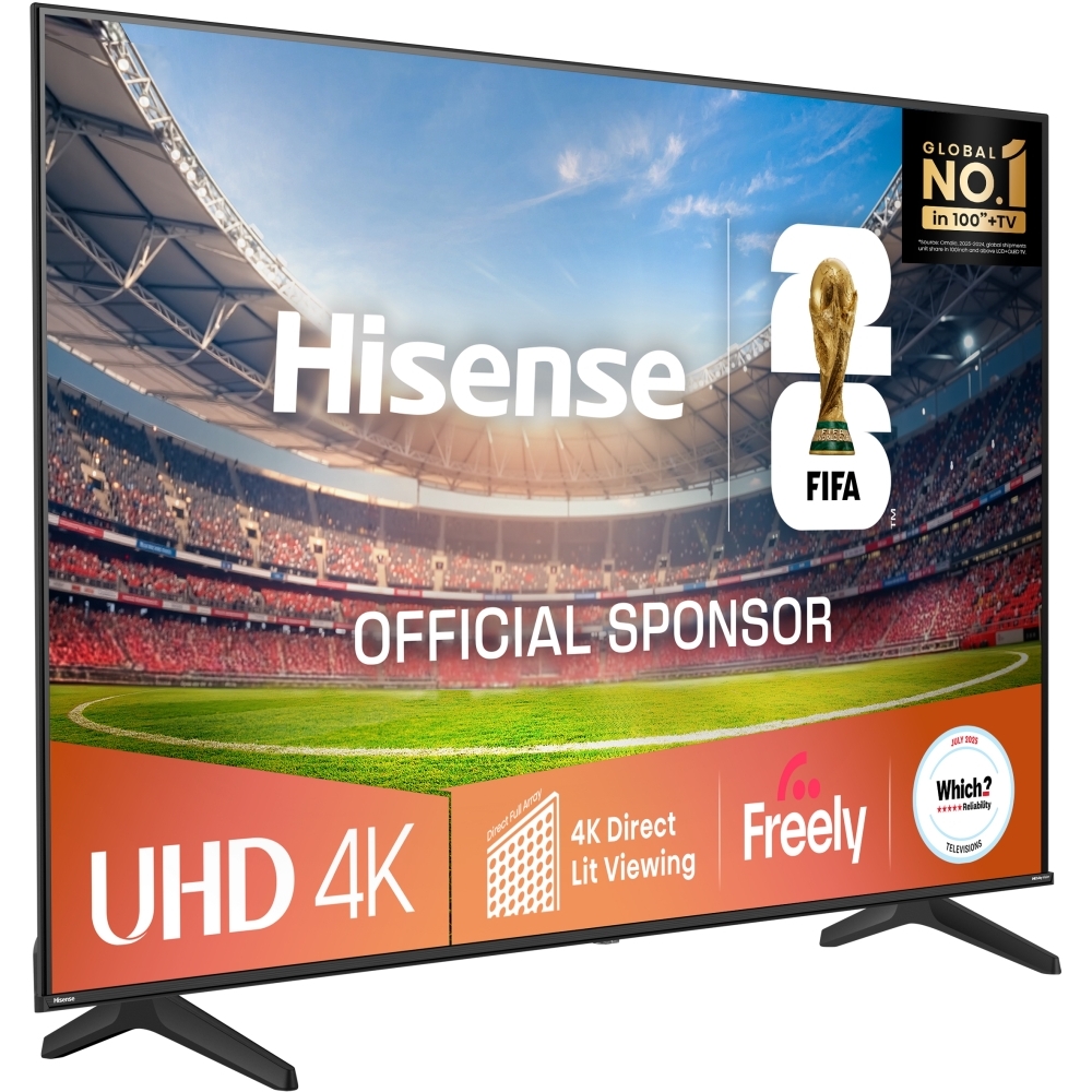 Hisense 75A6QTUK 75" LED Smart Television, 4K Ultra HD, Black, E Rated