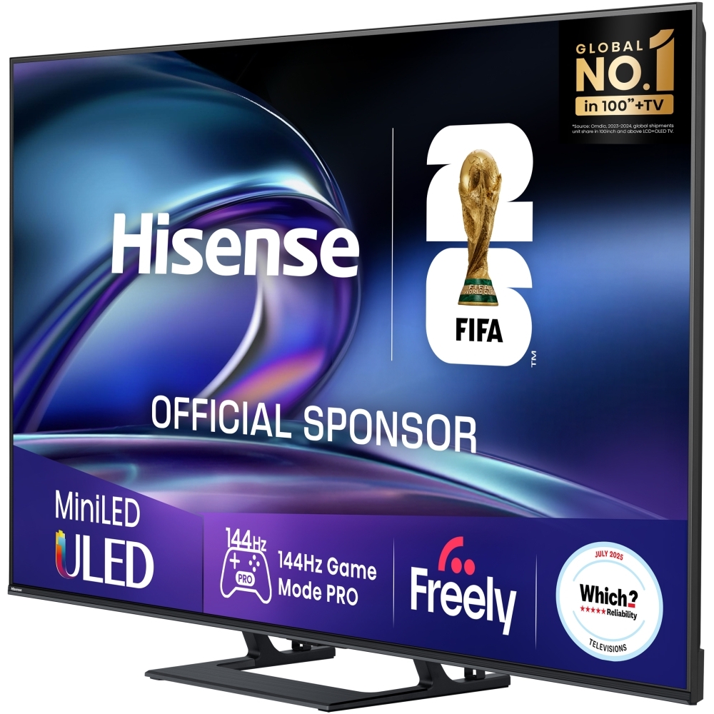 Hisense 75E8QTUK 75" ULED Mini LED Smart Television, 4K Ultra HD, Grey, E Rated