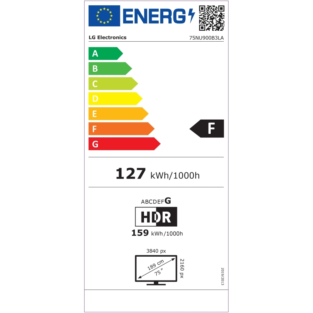 LG 75NU900B6LA.AEK 75" Smart Television, 4K Ultra HD, F Rated