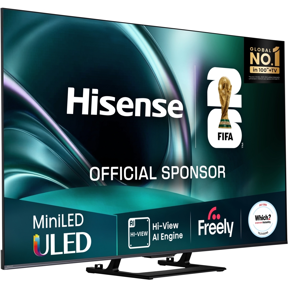 Hisense 75U7QTUK 75" ULED Mini LED Smart Television, 4K Ultra HD, Black, E Rated