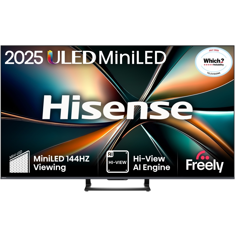 Hisense 75U7QTUK 75" ULED Mini LED Smart Television, 4K Ultra HD, Black, E Rated