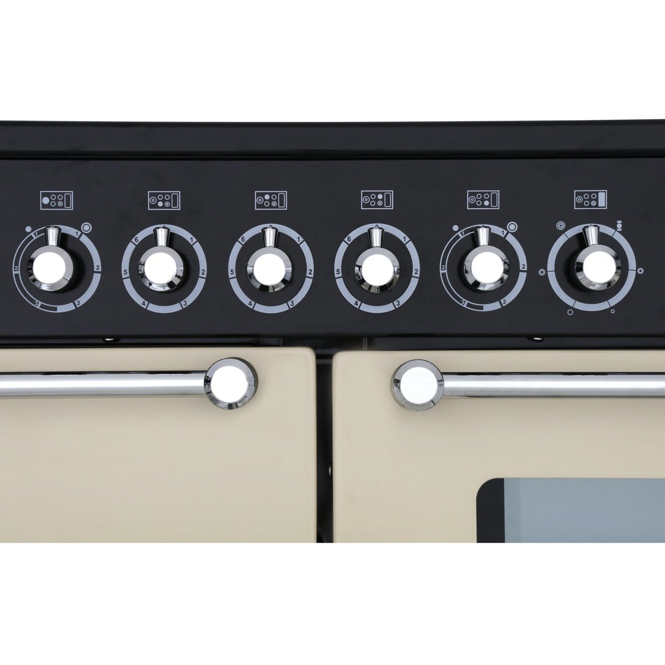 Rangemaster KCH110ECBL/C 110cm Ceramic Range Cooker Kitchener Black / Chrome, B Rated