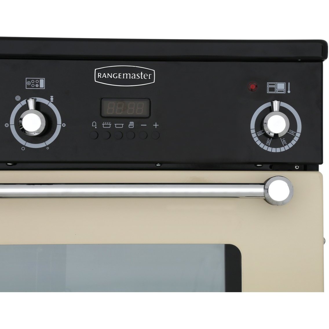 Rangemaster KCH110ECBL/C 110cm Ceramic Range Cooker Kitchener Black / Chrome, B Rated