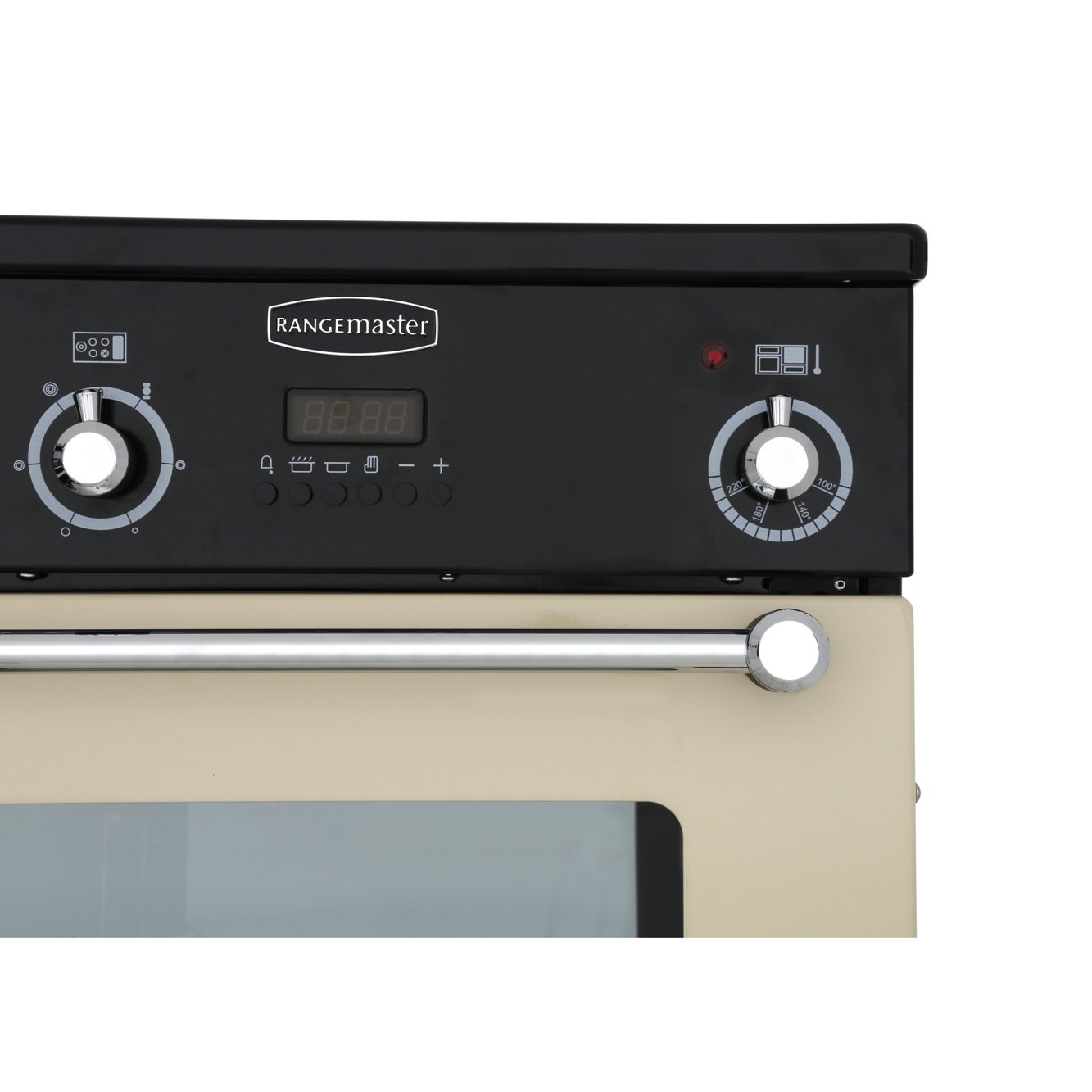 Rangemaster KCH110ECCR/C 110cm Ceramic Range Cooker Kitchener Cream / Chrome, A Rated
