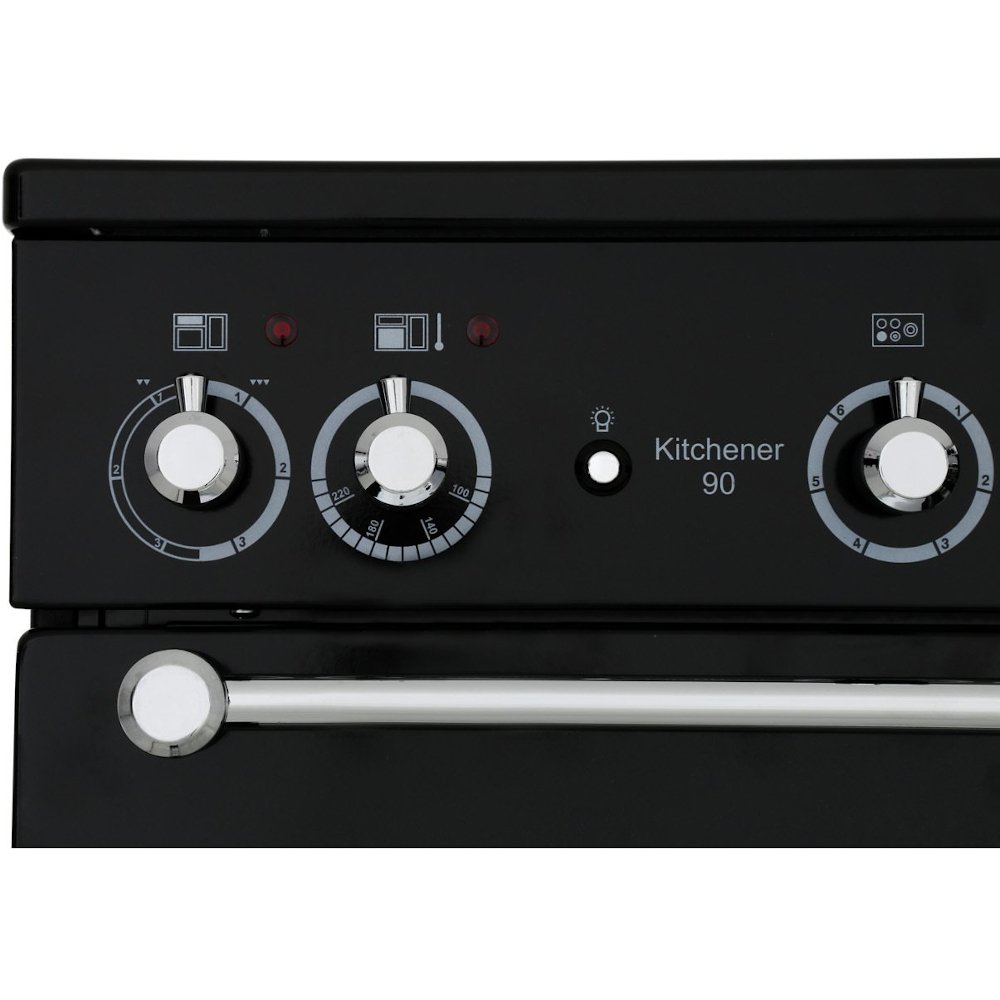 Rangemaster KCH90ECCR/C 90cm Ceramic Range Cooker Kitchener Cream / Chrome, A Rated