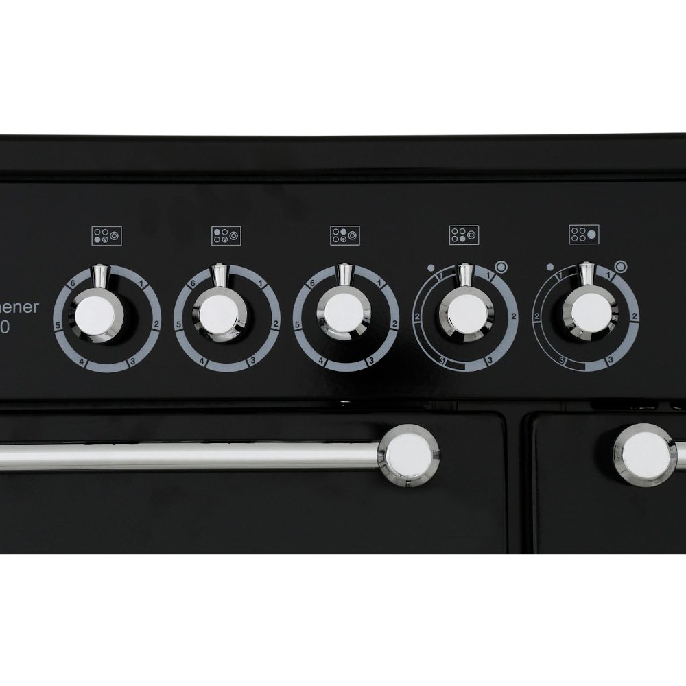 Rangemaster KCH90ECCR/C 90cm Ceramic Range Cooker Kitchener Cream / Chrome, A Rated