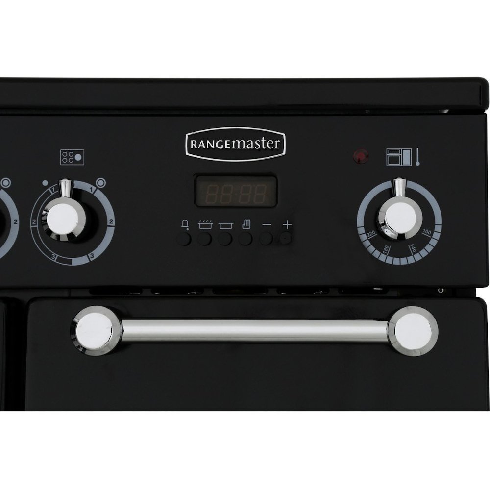 Rangemaster KCH90ECCR/C 90cm Ceramic Range Cooker Kitchener Cream / Chrome, A Rated