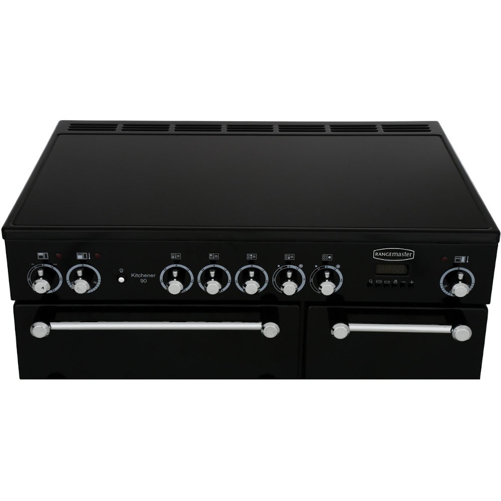 Rangemaster KCH90ECCR/C 90cm Ceramic Range Cooker Kitchener Cream / Chrome, A Rated