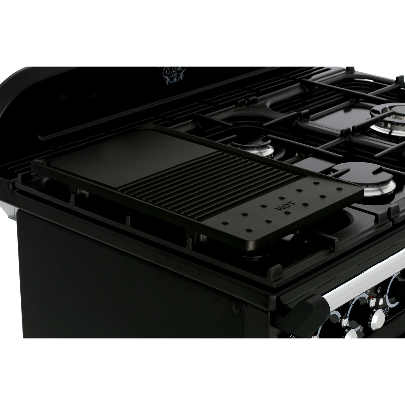 Rangemaster CDL90DFFCR/C 90cm Dual Fuel Range Cooker Classic Deluxe Cream / Chrome, A Rated