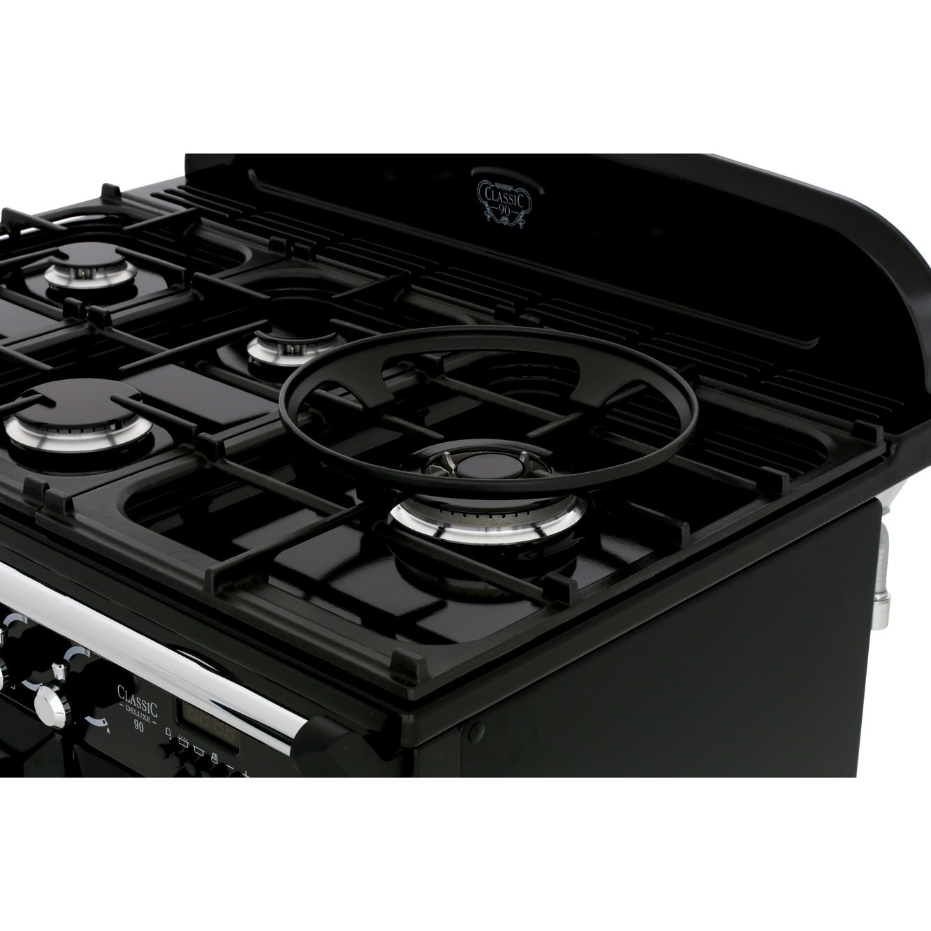 Rangemaster CDL90DFFCR/C 90cm Dual Fuel Range Cooker Classic Deluxe Cream / Chrome, A Rated