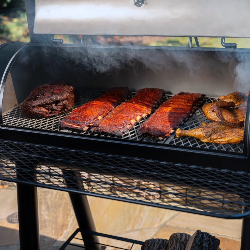 Char-Griller CG30044223 Competition Pro Offset Smoker & Grill, Black