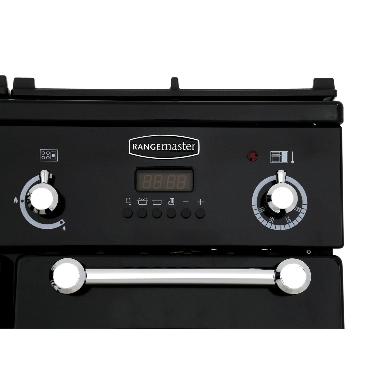 Buy Rangemaster KCH90DFFBL/C Kitchener Gloss Black with Chrome Trim