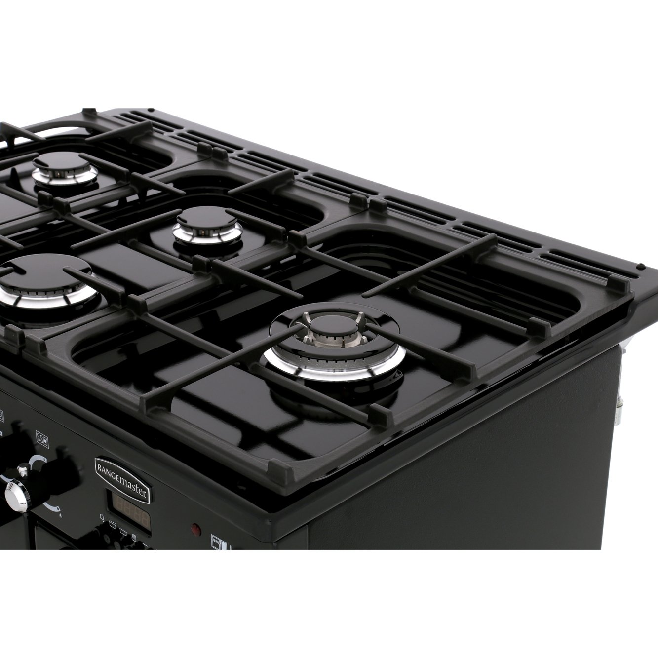 Rangemaster Kitchener KCH90DFFBL/C 90cm Dual Fuel Range Cooker Black