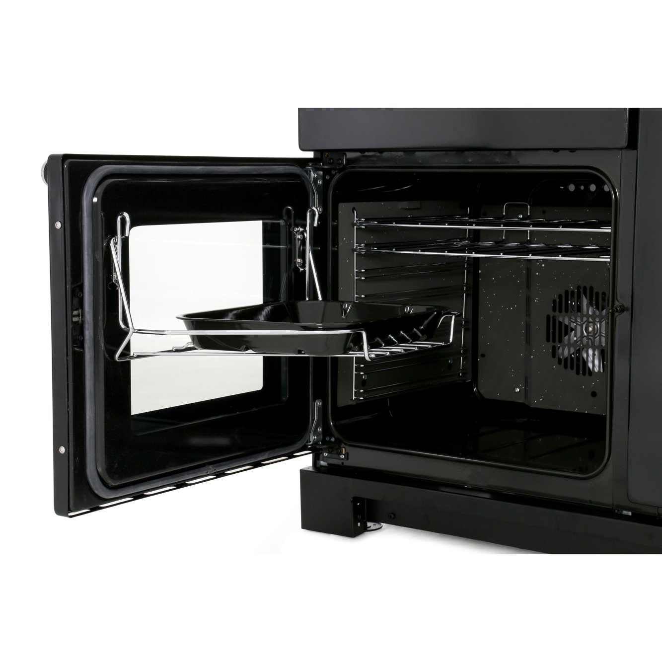 Rangemaster Kitchener KCH90DFFBL/C 90cm Dual Fuel Range Cooker Black