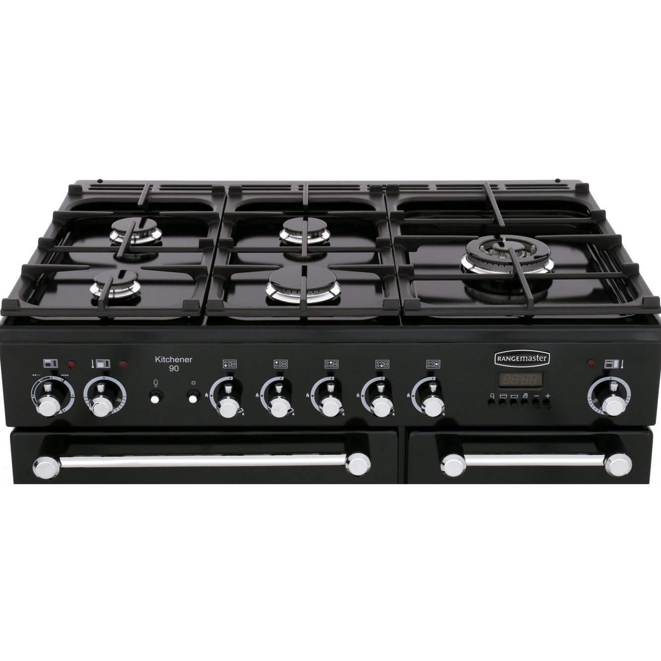 Rangemaster KCH90DFFCR/C 90cm Dual Fuel Range Cooker Kitchener Cream / Chrome, A Rated