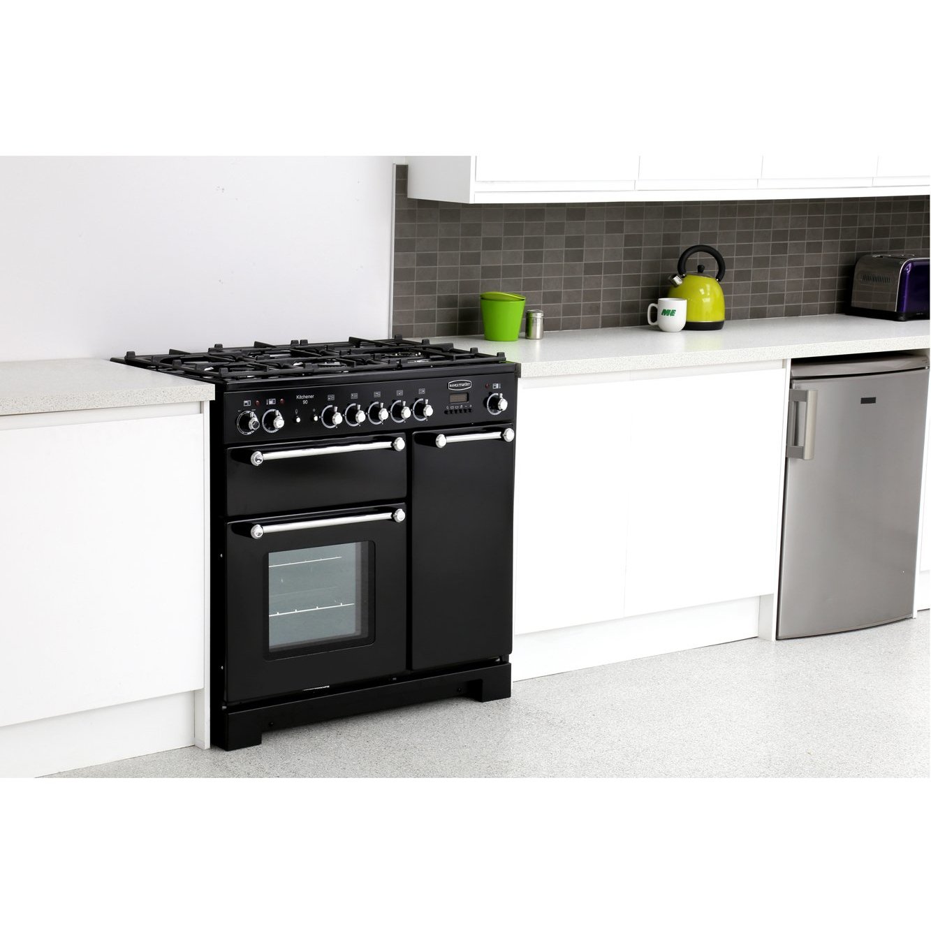 Rangemaster KCH90DFFCR/C 90cm Dual Fuel Range Cooker Kitchener Cream / Chrome, A Rated