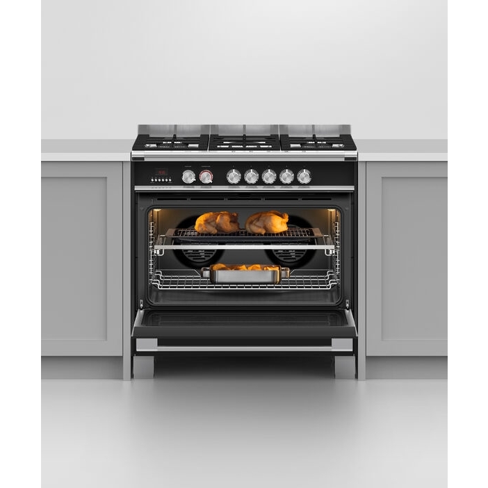 Fisher & Paykel OR90SCG4B1 Series 7 Classic 90cm Dual Fuel Range Cooker, Black, A Rated