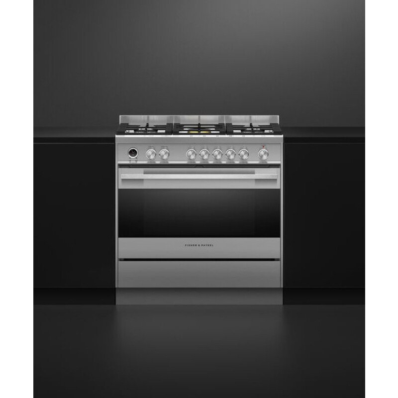 Fisher & Paykel OR90SDG6X1 Series 9 Contemporary 90cm Dual Fuel Range Cooker, Stainless Steel, A Rated