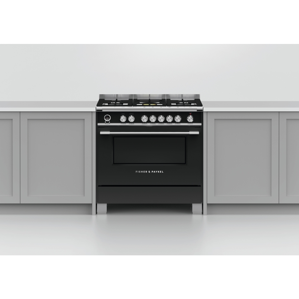 Fisher & Paykel OR90SCG6B1 Series 9 Classic 90cm Dual Fuel Range Cooker, Black, A Rated