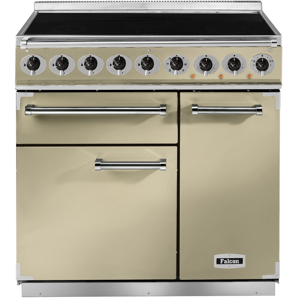 Buy Falcon 900 Deluxe Cream Chrome 90cm Electric Induction Range Cooker