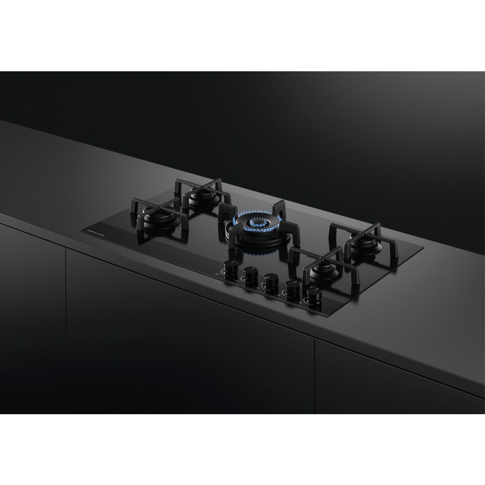Fisher & Paykel CG905DNGGB4 90cm 5 Burner Gas Hob, Black